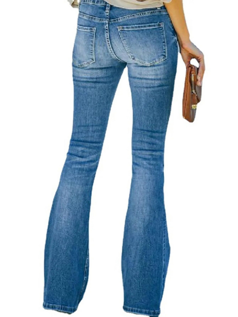 Slim Fit Slim Bootstrap vairāku pogu mazgāti džinsi