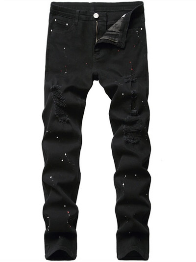 Black Jeans 2023 jaunas vīriešu krāsotas zīmuļu bikses līdz viduklim, elastīgas ikdienas bikses
