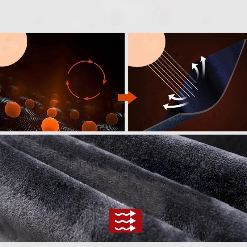 2022. g. jauns biznesa modes elastīgs vīriešu ziemas silts flīss, melns džinss, regulāra piegriezuma džinsa biezas bikses vīriešu zīmola bikses