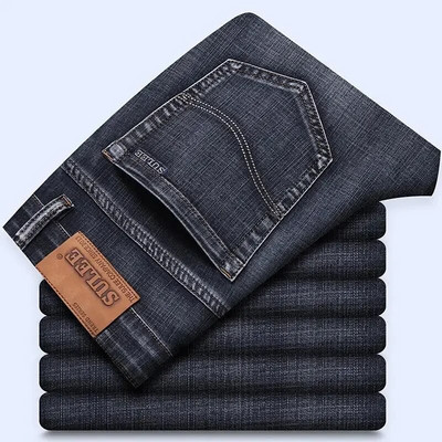 2023 m. Nauji vyriški džinsai Klasikinio stiliaus Išplėstinės tamprios verslo kelnės Kasdieninės mados džinsinės kelnės Vyriški drabužiai