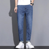 Καλής ποιότητας Μαύρο γκρι μπλε Skinny τζιν Ανδρικά Άνοιξη Καλοκαίρι Λεπτή Εφαρμογή Τζιν Τζιν Ανδρικό Βαμβακερό Stretch Τζιν Παντελόνι Cowboy 2301