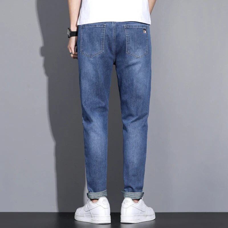 Καλής ποιότητας Μαύρο γκρι μπλε Skinny τζιν Ανδρικά Άνοιξη Καλοκαίρι Λεπτή Εφαρμογή Τζιν Τζιν Ανδρικό Βαμβακερό Stretch Τζιν Παντελόνι Cowboy 2301