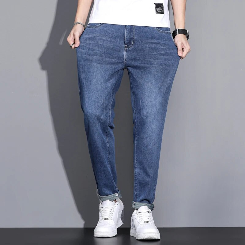 Καλής ποιότητας Μαύρο γκρι μπλε Skinny τζιν Ανδρικά Άνοιξη Καλοκαίρι Λεπτή Εφαρμογή Τζιν Τζιν Ανδρικό Βαμβακερό Stretch Τζιν Παντελόνι Cowboy 2301