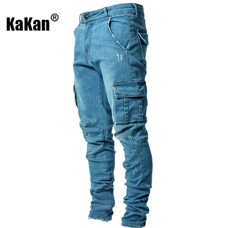 Kakan — augstas klases, elastīgi, daudzkabatu džinsi, jauni šauri džinsi K016-MGD8 Eiropā un Amerikā