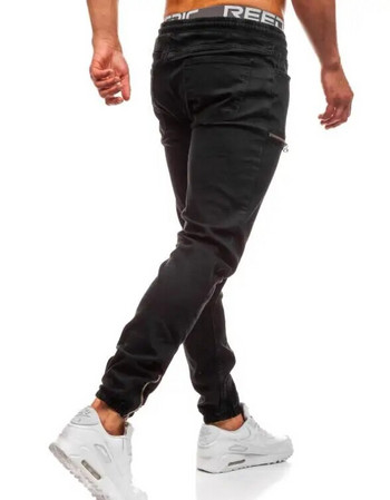 Ανδρικό τζιν παντελόνι Τζιν φερμουάρ Ανδρικό παντελόνι με ελαστική μανσέτα Casual τζιν Τζιν Τζιν παντελόνι Jogger στενό