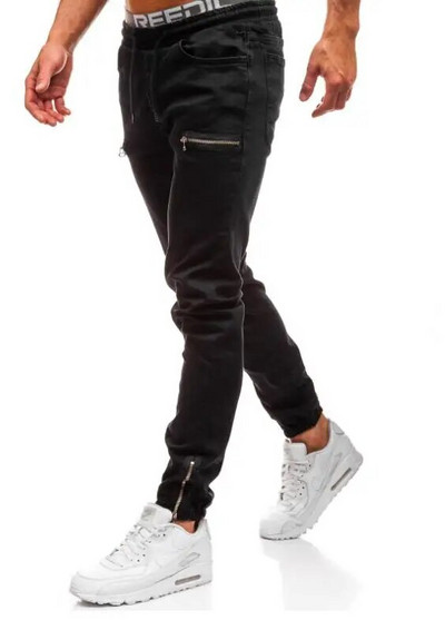 Vīriešu džinsu bikses džinsi ar rāvējslēdzēju.