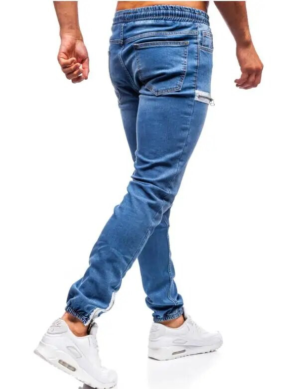 Vīriešu džinsu bikses džinsi ar rāvējslēdzēju.