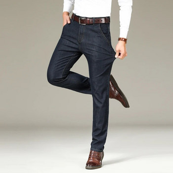 Άνοιξη και φθινόπωρο 2024 Χοντρό χαλαρό ίσιο σωλήνα Business Jeans Ανδρικό επαγγελματικό καθημερινό παντελόνι ψηλόμεσης