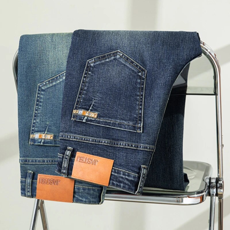 Sulee 2023. gada rudens un ziemas, jaunas, daudzpusīgas, retro stila vīriešu, taisnas, brīvas formas džinsi Modes korejiešu džinsa bikses