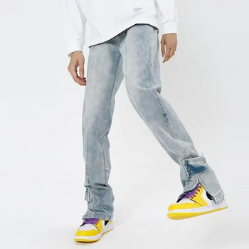 Νέο μοντέρνο ανδρικό τζιν παντελόνι Cargo Hip hop Streetwear Skateboard Μόδα με κουμπιά με κουμπιά φαρδιά τζιν Ανδρικά 5086