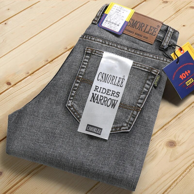 2023 m. naujojo pavasario rudens vyriški džinsai Vintažiniai mėlyni vienspalviai elastiniai klasikiniai džinsai Vyriški ploni madingi džinsiniai kelnės, vyriškos 28–40 m.