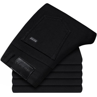 Vīriešu klasiskie džinsi Jean Homme Pantalones Hombre Vīriešu Spijkerbroek Mannen Mīksti melni Biker Masculino džinsu kombinezoni vīriešu bikses