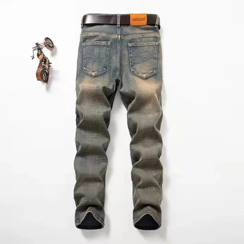 Vīriešu klasiskie džinsi Jean Homme Pantalones Hombre Vīriešu Spijkerbroek Mannen Mīksti melni Biker Masculino džinsu kombinezoni vīriešu bikses