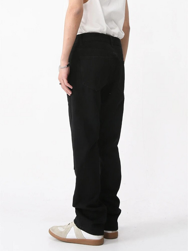 Nauji vyriški krepšiai džinsai, kryžminio užtrauktuko dizaino mados High Street kelnių skalbimo anga Gatvės drabužiai Tiesūs kratiniai džinsai džinsai