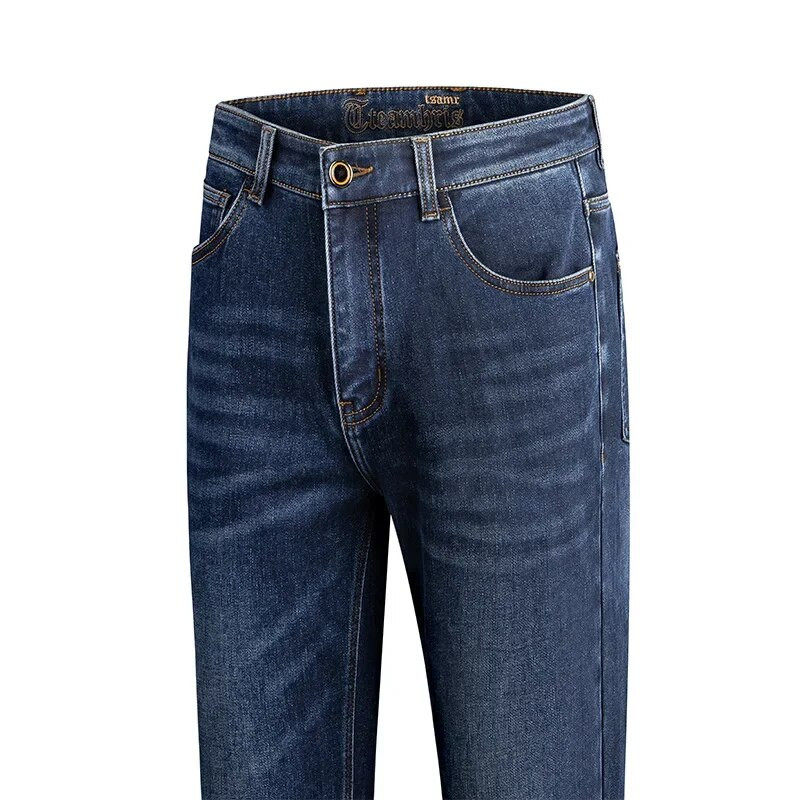 BROWON prekės ženklo vyriški džinsai rudeniniai ir žieminiai sustorėję skalbiniai džinsai vyriškos kelnės Naujos verslo kasdienės tiesios medvilnės Demin kelnės vyriškos