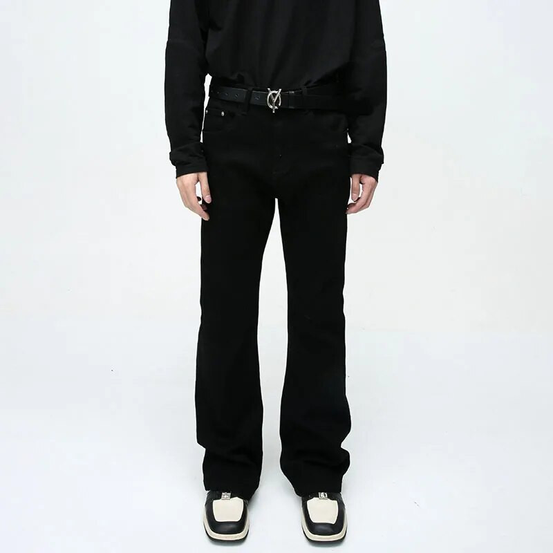 LUZHEN Slim vīriešu elastīgie džinsi Moderni korejiešu vienkārši eleganti taisni cauruļu džinsa bikses vienkrāsaini augstas kvalitātes plūdmaiņas 2023 72e702