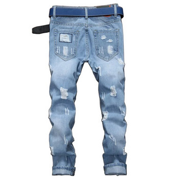 HOT 2022 Fashion Casual Straight Ανδρικά τζιν Ανδρικά Straight Beggar Patch Streetwearcity Boy Nostalgic Light Jeans