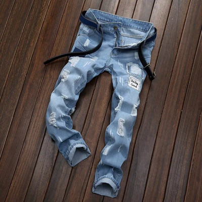 KARSTĀ 2022. gada mode, ikdienišķa, taisni, cauruļu džinsi Vīriešu taisni ubaga ielāps Streetwearcity Boy, nostalģiski, gaiši džinsi vīriešiem