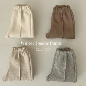 Есенни и зимни топли детски, момчета, момичета, ежедневни поларени панталони, детски панталони