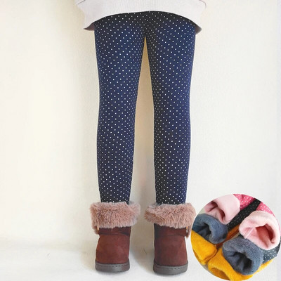 Bērnu apģērbi Ziemas Kokvilnas Bikses Meitenes Apdruka Punktiski Silti Flīsa Legingi Rudens Meiteņu Zeķubikses Plus Samta Bikses Bikses Bērni