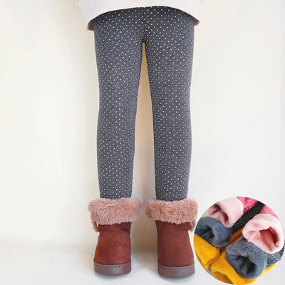 Bērnu apģērbi Ziemas Kokvilnas Bikses Meitenes Apdruka Punktiski Silti Flīsa Legingi Rudens Meiteņu Zeķubikses Plus Samta Bikses Bikses Bērni