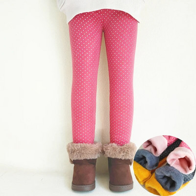 Bērnu apģērbi Ziemas Kokvilnas Bikses Meitenes Apdruka Punktiski Silti Flīsa Legingi Rudens Meiteņu Zeķubikses Plus Samta Bikses Bikses Bērni