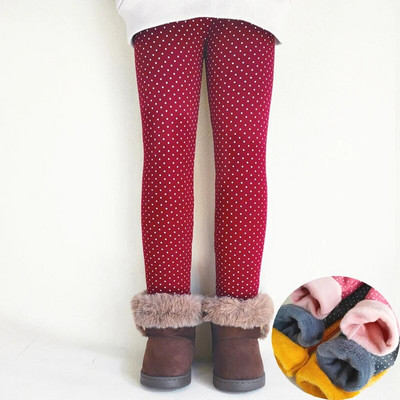 Bērnu apģērbi Ziemas Kokvilnas Bikses Meitenes Apdruka Punktiski Silti Flīsa Legingi Rudens Meiteņu Zeķubikses Plus Samta Bikses Bikses Bērni