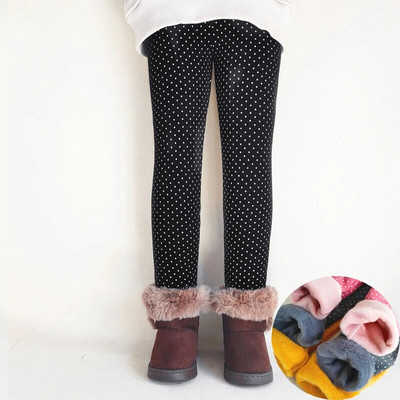 Bērnu apģērbi Ziemas Kokvilnas Bikses Meitenes Apdruka Punktiski Silti Flīsa Legingi Rudens Meiteņu Zeķubikses Plus Samta Bikses Bikses Bērni