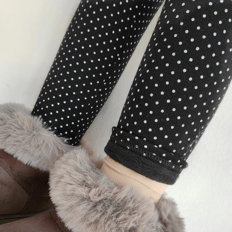 Bērnu apģērbi Ziemas Kokvilnas Bikses Meitenes Apdruka Punktiski Silti Flīsa Legingi Rudens Meiteņu Zeķubikses Plus Samta Bikses Bikses Bērni