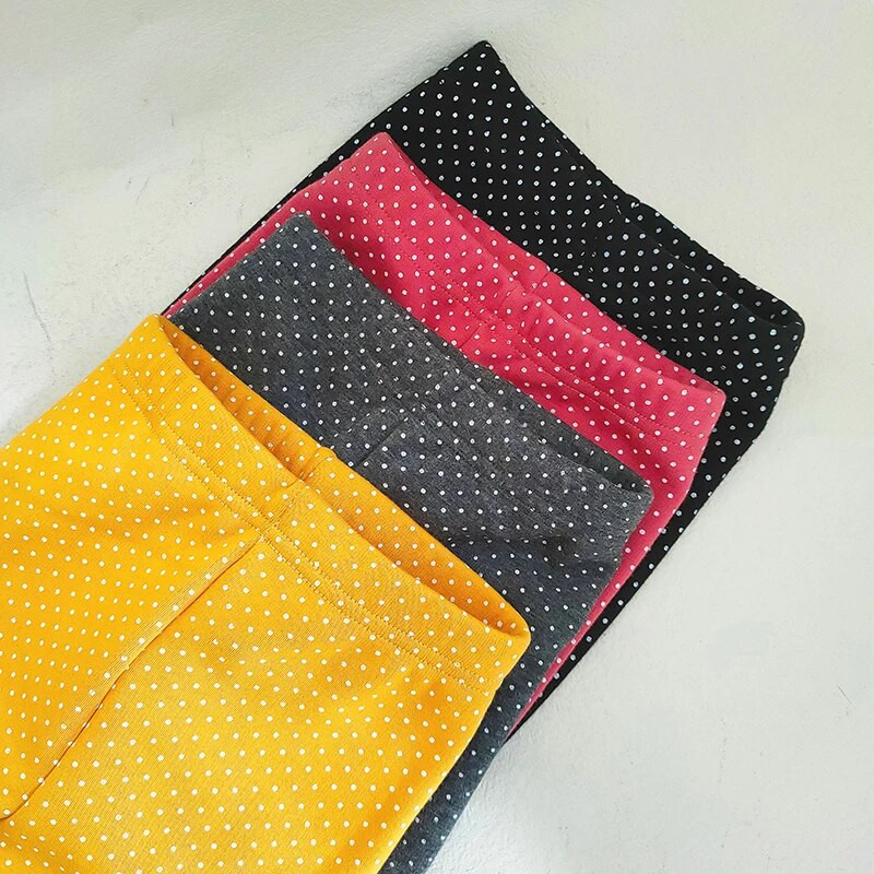 Bērnu apģērbi Ziemas Kokvilnas Bikses Meitenes Apdruka Punktiski Silti Flīsa Legingi Rudens Meiteņu Zeķubikses Plus Samta Bikses Bikses Bērni