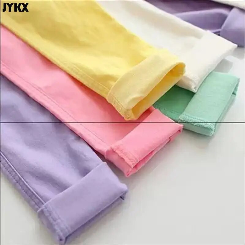 2023 Kids Meitenes Bikses Pavasaris Rudens Candy Krāsa Elastīgas Zīmuļa Bikses Ciets Bērnu legingi 2-11G Bērnu Apģērbs