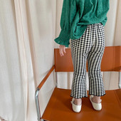 Bērnu bikses pavasara un vasaras meitenes, šauras bikses, mazas meitenes, ikdienas apgrieztas bikses