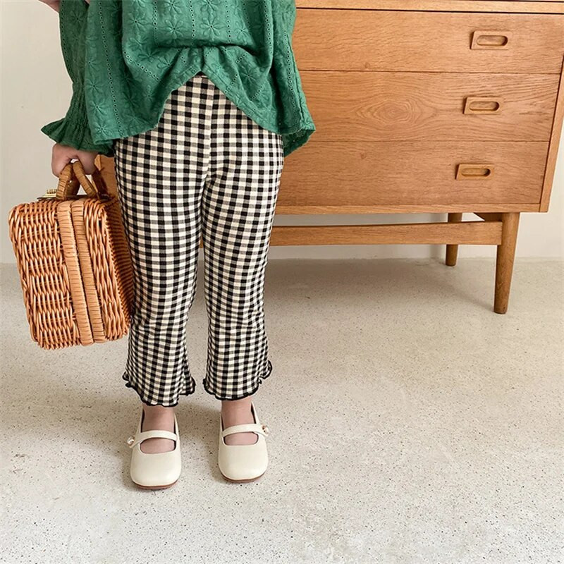 Bērnu bikses pavasara un vasaras meitenes, šauras bikses, mazas meitenes, ikdienas apgrieztas bikses