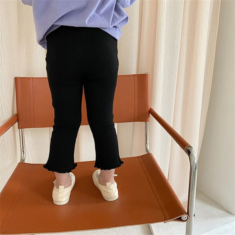 Bērnu bikses pavasara un vasaras meitenes, šauras bikses, mazas meitenes, ikdienas apgrieztas bikses