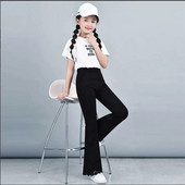 Meiteņu bikses ar uzplaiksnījumu 2020. g. Jaunas pavasara un rudens ikdienas bikses Bērnu bikses, elastīgas bikses