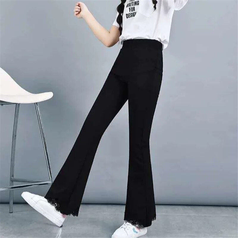 Meiteņu bikses ar uzplaiksnījumu 2020. g. Jaunas pavasara un rudens ikdienas bikses Bērnu bikses, elastīgas bikses