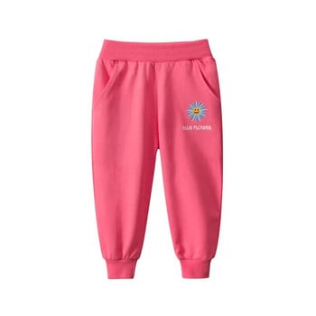 Спортни ежедневни панталони за момичета Пролет Есен Бебешки панталони с шнурове с бродерия