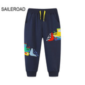 SAILEROAD korejiešu apģērbi bērniem bērni zēni rudens pavasaris izšuvumi karikatūra ekskavators bikses džemperi pusaudžiem
