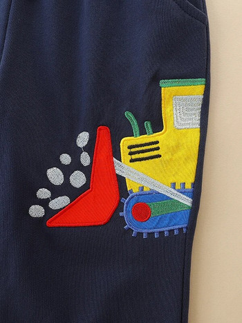SAILEROAD Κορεατικά Ρούχα για Παιδιά Παιδικά Αγόρια Φθινοπωρινά Ανοιξιάτικα Κέντημα Κινούμενα σχέδια Εκσκαφέας Παντελόνι Πουλόβερ Έφηβοι