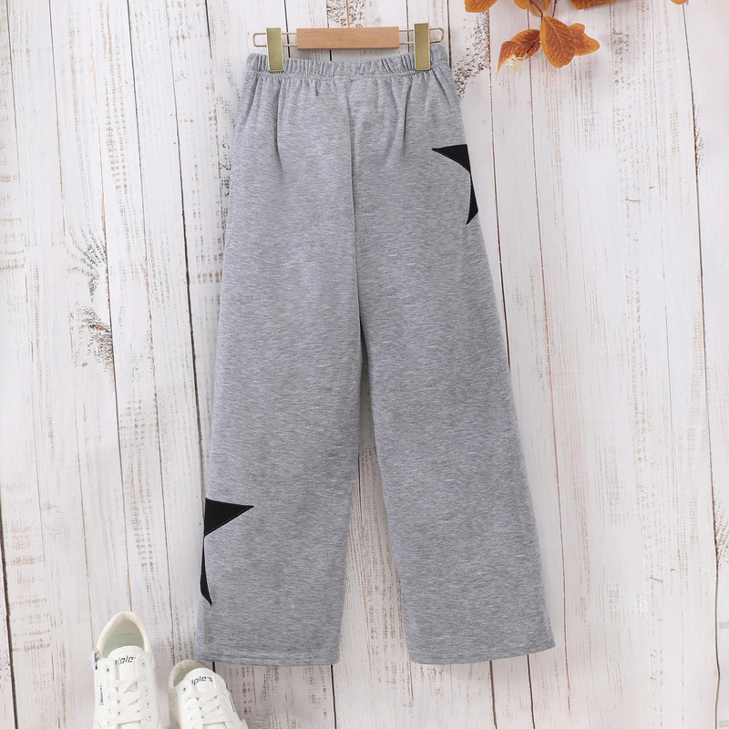 Ανοιξιάτικο και Φθινόπωρο Παιδικά Ενδύματα Κοριτσίστικα Μασίφ Κεντητό Παντελόνι Πέντε Αστέρων Casual Παντελόνι με ελαστική μέση 8 9 10 11 12 ετών