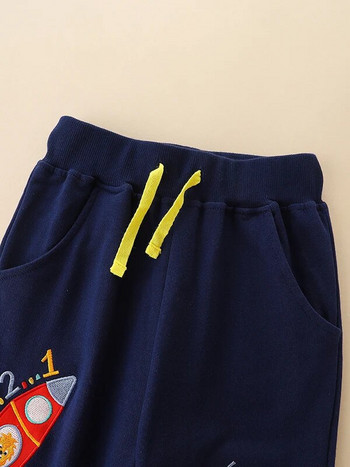 SAILEROAD 2023 зимни детски нови есенни пролетни панталони с бродерия Rocket Pants Детски панталони за момчета Ежедневни спортни пуловери 2-7 години