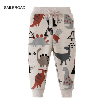 SAILEROAD 2-7 Years 2022 New Spring Dinosaur Pants for Boy Kids Little Boys Pants Παντελόνια Casual Sweaterpants Ζεστά αθλητικά παντελόνια