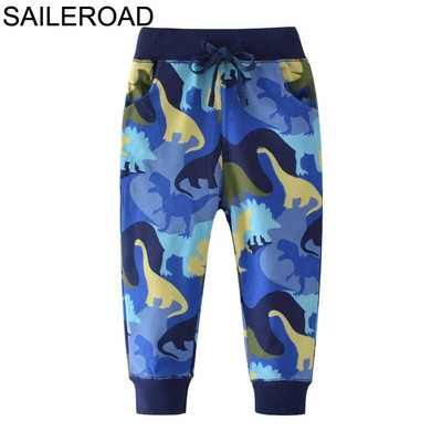 SAILEROAD 2–7 2022. gada jaunas pavasara dinozauru bikses zēniem, bērniem, maziem zēniem, bikses, bikses, ikdienas džemperi, siltas sporta bikses