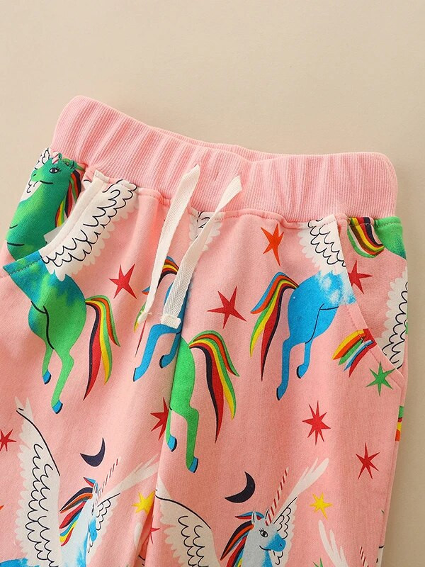 SAILEROAD 2023 Új őszi Unicorn Nadrág Gyerek Ruházat Lányok Pamut bélésű Nadrág Alkalmi Sport Pulóverek Gyermekruházat