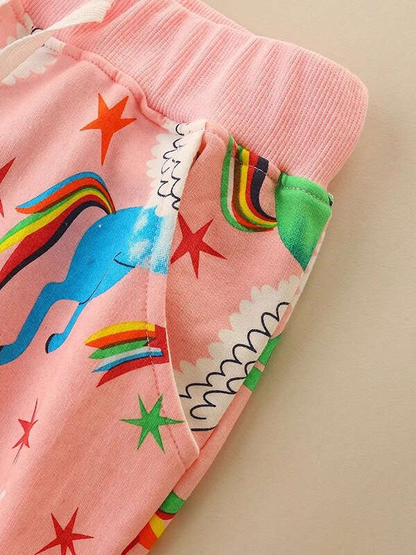 SAILEROAD 2023 Új őszi Unicorn Nadrág Gyerek Ruházat Lányok Pamut bélésű Nadrág Alkalmi Sport Pulóverek Gyermekruházat
