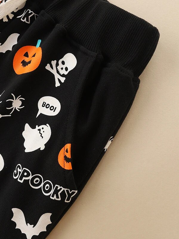 SAILEROAD Rudens animacinis filmas Helovinas Moliūgas Kelnės Vaikams Drabužiai Medvilniniai paminkštinti Kelnės Sportiniai Megztiniai Berniukui Vaikiški Drabužiai