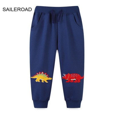 SAILEROAD 2-7 éves 2022 új őszi dinoszaurusz nadrág fiúknak gyerekeknek fiú nadrágok alkalmi pulóverek meleg sportnadrágok