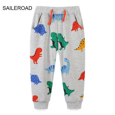 SAILEROAD 2-7 éves 2022 új őszi dinoszaurusz nadrág fiúknak gyerekeknek fiú nadrágok alkalmi pulóverek meleg sportnadrágok
