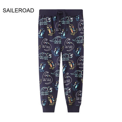 SAILEROAD 2-7 éves 2022 új őszi dinoszaurusz nadrág fiúknak gyerekeknek fiú nadrágok alkalmi pulóverek meleg sportnadrágok