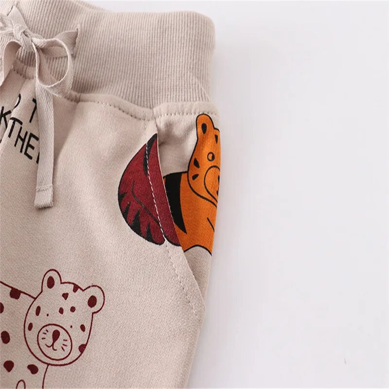 Lēcieni Metri Rudens Pavasaris Bērnu sporta bikses zēniem Meitenes Dzīvnieki Drukāt Karsti Pārdodu Bērnu Bikses Savelkamās Bērnu Bikses